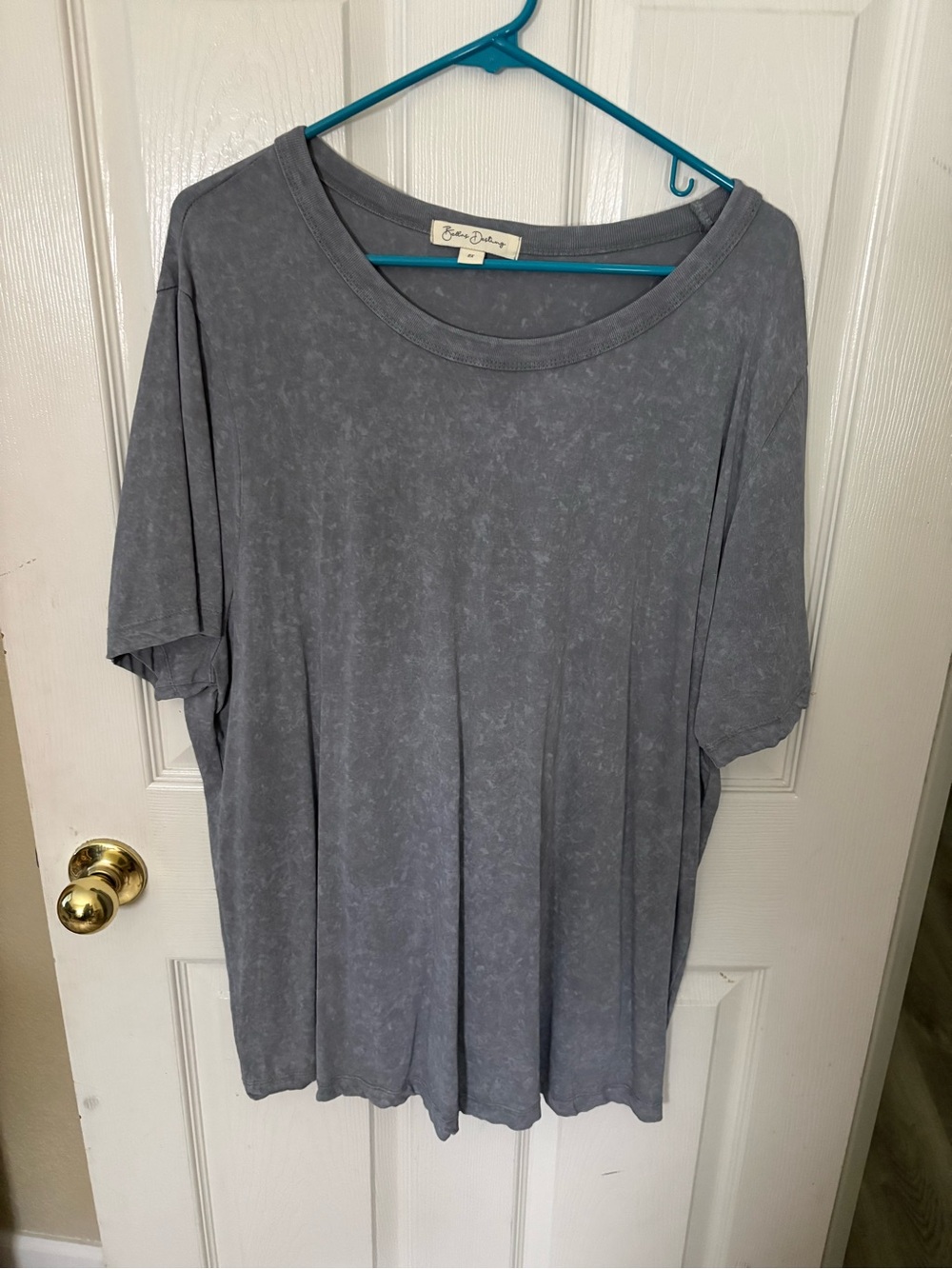 Short Sleeve Mineral Wash Crew Tee — Slate Gray